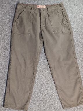 Iron & Resin Union Work Pants 100% Cotton Bedford Cord Size 34x30 in Army Green